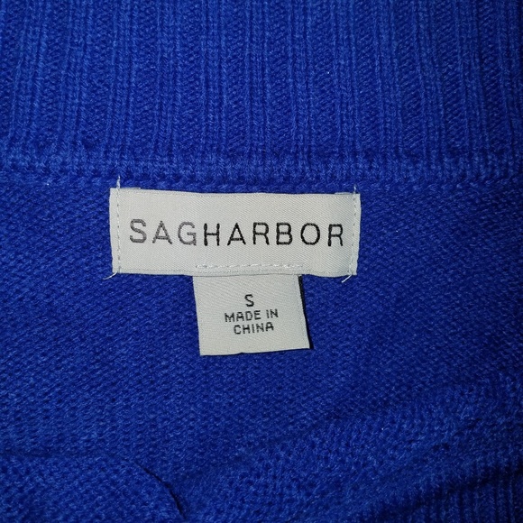 Sag Harbor Royal Blue 3/4 Sleeve Sweater S-M - Picture 4 of 5